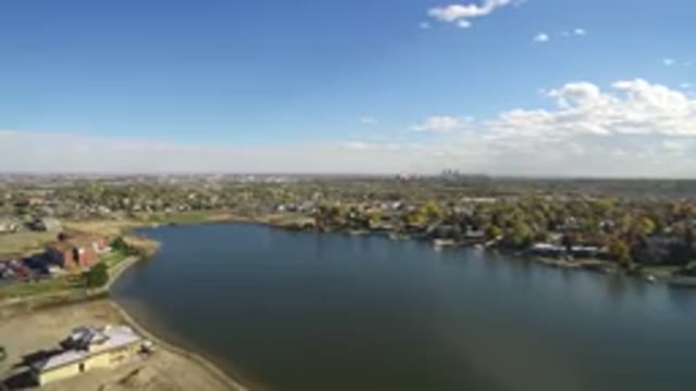 HIDDEN LAKE COLORADO-2016: Top View From A Great Lake Vast Green Area In Between