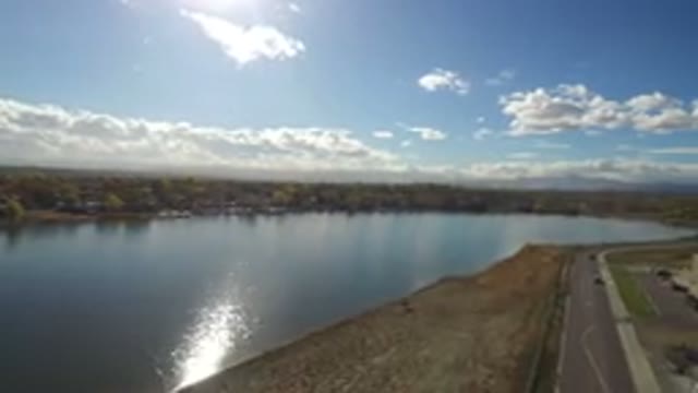 HIDDEN LAKE COLORADO-2016: Beautiful Overhead View Of Lake And Surrounding Area