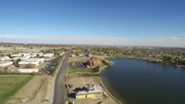 HIDDEN LAKE COLORADO-2016: The View Of City Built Around The Lake With Calm