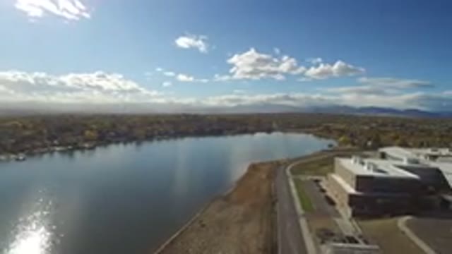 HIDDEN LAKE COLORADO-2016: Aerial Footage Of A Lake And Industrial Buildings