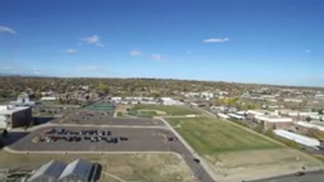 HIDDEN LAKE COLORADO-2016: Top View From A Green Field With Administrative Buildings