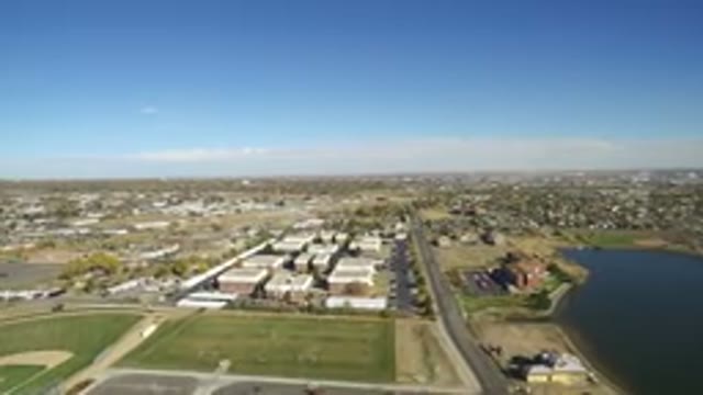 HIDDEN LAKE COLORADO-2016: Aerial View Of A City Next To The Water