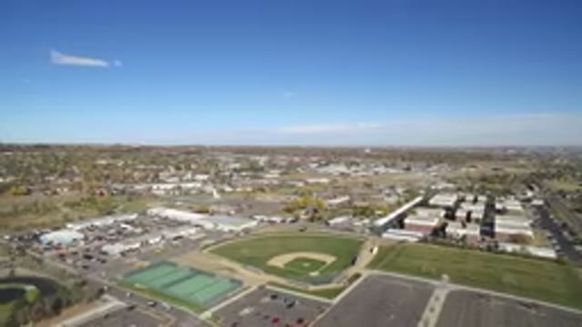 HIDDEN LAKE COLORADO-2016: Slowly Drone Video Showing A Daylight Beautiful Small Town