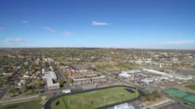 HIDDEN LAKE COLORADO-2016: Aerial View Of A Neighborhood With A Blue Sky