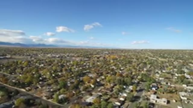 HIDDEN LAKE COLORADO-2016: Nice Aerial View Of A City On A Bright Sunny Day