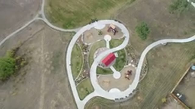 HIDDEN LAKE COLORADO-2016: Aerial Panoramic View Of The City Showing Red Roof