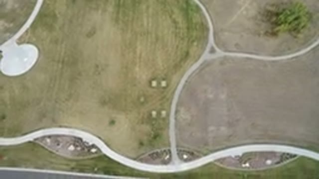 HIDDEN LAKE COLORADO-2016: Golf Course Seen From Above With Green Grass And A