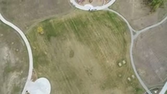 HIDDEN LAKE COLORADO-2016: Aerial View Of Park With Trimmed Vegetation And Few