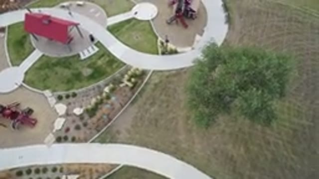 HIDDEN LAKE COLORADO-2016: Aerial View Of Mini Park For Family In The Middle Of