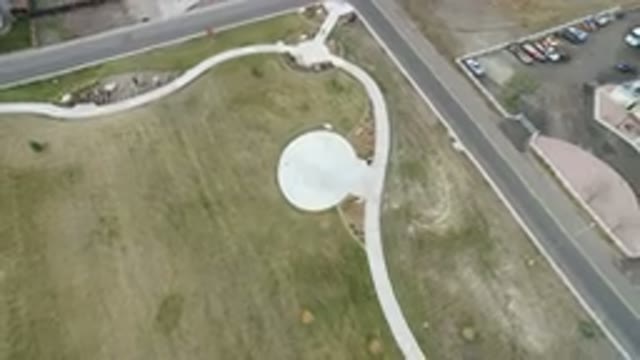 HIDDEN LAKE COLORADO-2016: Aerial View Of Neighborhood Park With Walking Paths