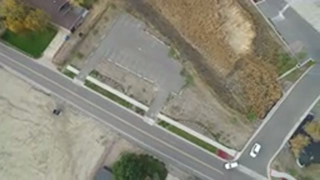 HIDDEN LAKE COLORADO-2016: Aerial View Of An Avenue With Cars Passing Through