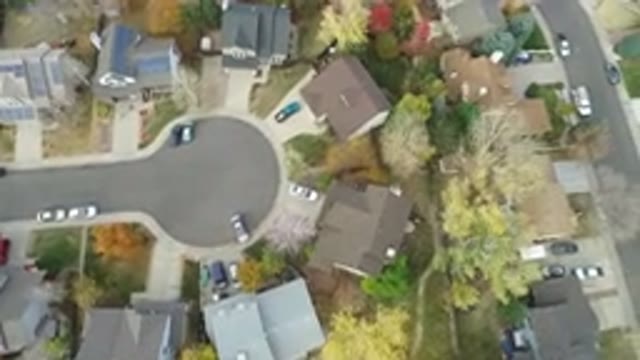 HIDDEN LAKE COLORADO-2016: Aerial View Of Upscale Suburban Neighborhood With