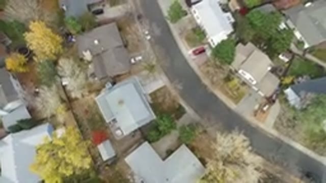 HIDDEN LAKE COLORADO-2016: The Aerial View Of The City With Houses And