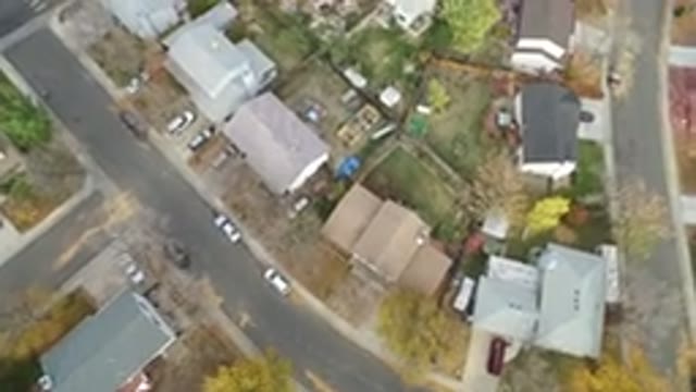 HIDDEN LAKE COLORADO-2016: Birds Eye View Of A Small Neighborhood With Cars