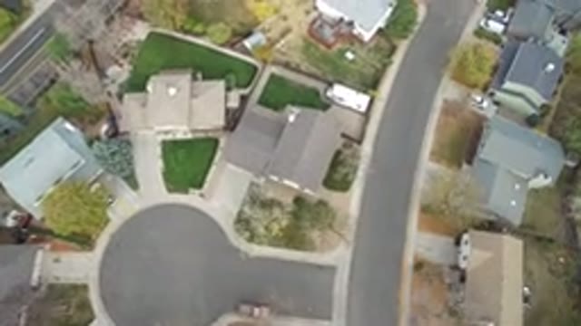 HIDDEN LAKE COLORADO-2016: Aerial View Over Green Land, Houses, Trees, and Park