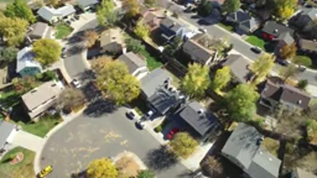HIDDEN LAKE COLORADO-2016: Aerial View of Pretty Houses And Trees