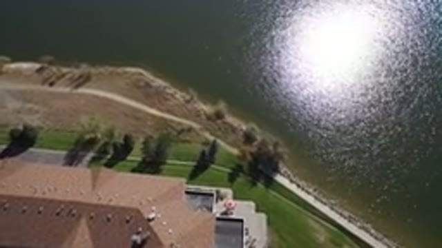 HIDDEN LAKE COLORADO-2016: Aerial View Of A Big House Near A Lake