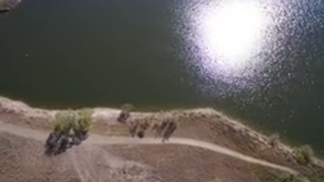 HIDDEN LAKE COLORADO-2016: An Aerial View Of A Large Body Of Water On A Clear