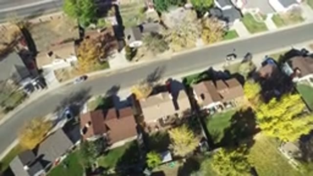 HIDDEN LAKE COLORADO-2016: Aerial View Of A Suburban Housing Tract Next To A