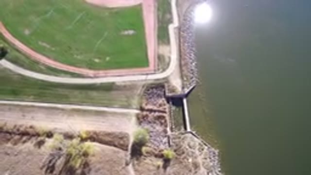 HIDDEN LAKE COLORADO-2016: Aerial View Looking Down On A Baseball Field And A
