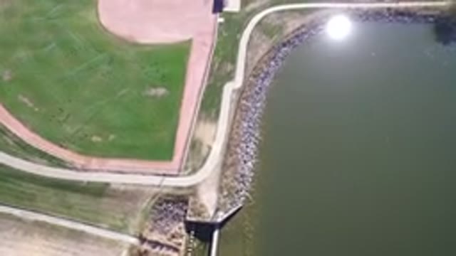 HIDDEN LAKE COLORADO-2016: A View Looking Down At A Baseball Field Next To The