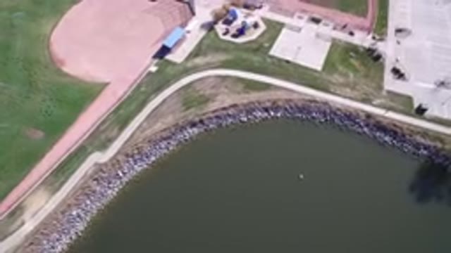 HIDDEN LAKE COLORADO-2016: Birds' Eye View Over A Baseball Field and Car Park