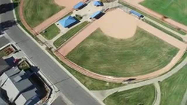 HIDDEN LAKE COLORADO-2016: An Aerial View Of An Empty Baseball Field