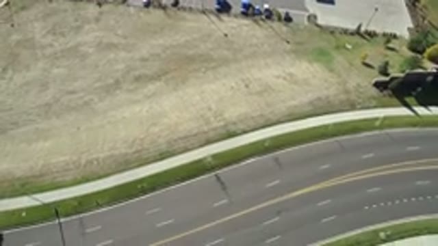 HIDDEN LAKE COLORADO-2016: Above View Of Modern Road With Just One Car Driving