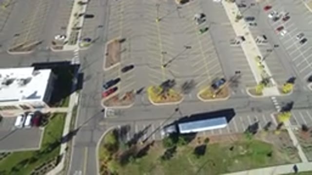 HIDDEN LAKE COLORADO-2016: Top View Of A Building With A Large Parking Space