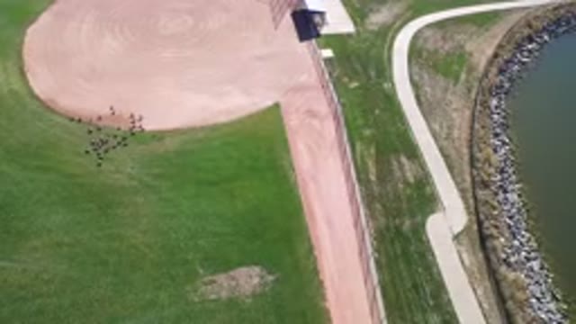 HIDDEN LAKE COLORADO-2016: Overhead View Of A Baseball Field