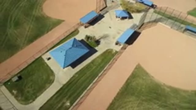HIDDEN LAKE COLORADO-2016: Top View Of Blue Screens In A Modern Leisure Area