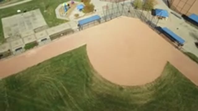 HIDDEN LAKE COLORADO-2016: Aerial Photography Of A Baseball Diamond Next To A Playground