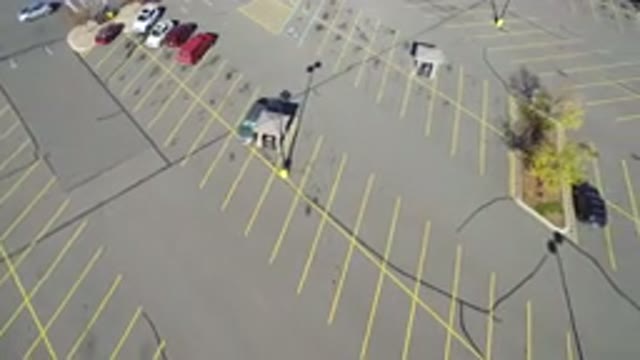 HIDDEN LAKE COLORADO-2016: Aerial Overview Of An Almost Empty Parking Lot With
