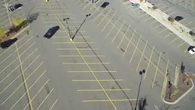 HIDDEN LAKE COLORADO-2016: Aerial Footage Of A Parking Lot With Cars Coming In