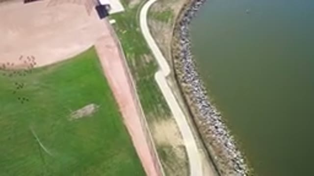 HIDDEN LAKE COLORADO-2016: Overhead View Of A Baseball Field Beside A Beautiful Lake