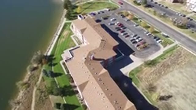 HIDDEN LAKE COLORADO-2016: Overhead View Of Parking With Several Cars Parked In