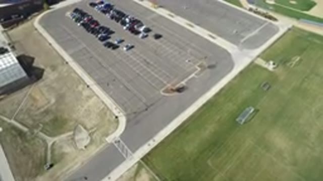 HIDDEN LAKE COLORADO-2016: Aerial View of Parking With Cars and Empty Spaces