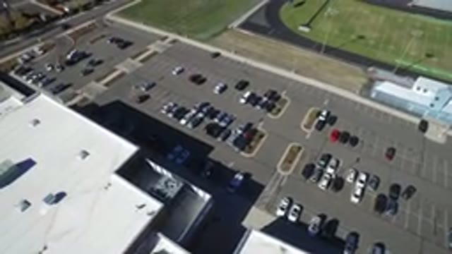 HIDDEN LAKE COLORADO-2016: Fantastic Aerial View Of A Commercial Parking Lot And