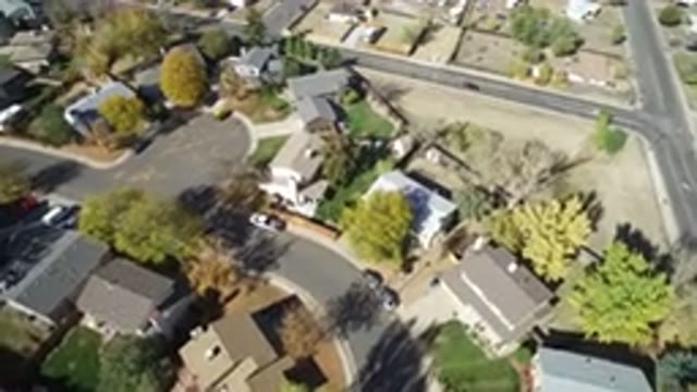 HIDDEN LAKE COLORADO-2016: Roaming Bird's Eye View Of Suburban Neighborhood With