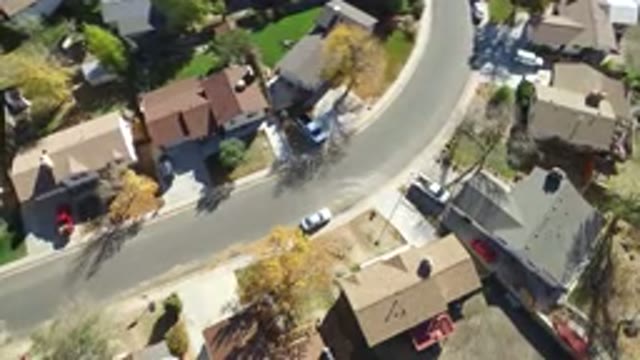 HIDDEN LAKE COLORADO-2016: Aerial View of a Clean and Green Happy Village