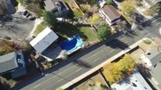 HIDDEN LAKE COLORADO-2016: Aerial View of A Village With Healthy Trees