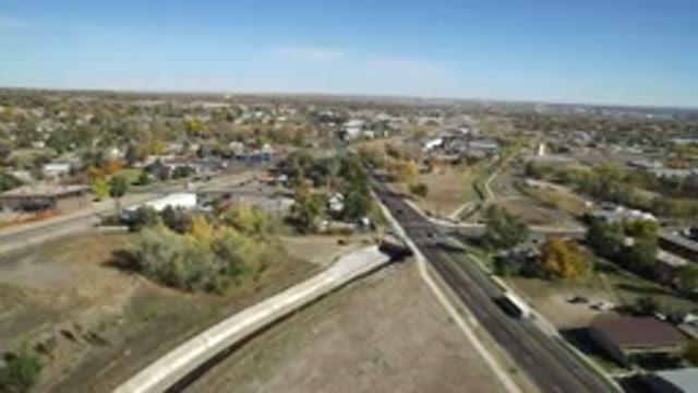 HIDDEN LAKE COLORADO-2016: Township With Canals And Road Crossing