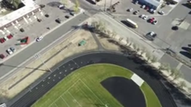 HIDDEN LAKE COLORADO-2016: Aerial View Of City Corner During The Day With A