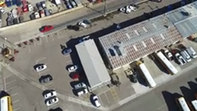HIDDEN LAKE COLORADO-2016: Fantastic Aerial View Of A Commercial Parking Lot And