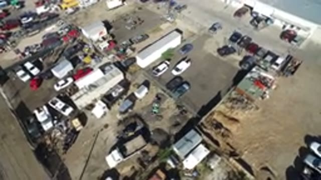 HIDDEN LAKE COLORADO-2016: Aerial Footage Over Parking Lot During A Sunny Day In