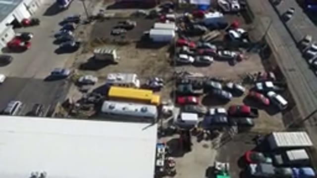 HIDDEN LAKE COLORADO-2016: Aerial View of Parked Cars and Trucks