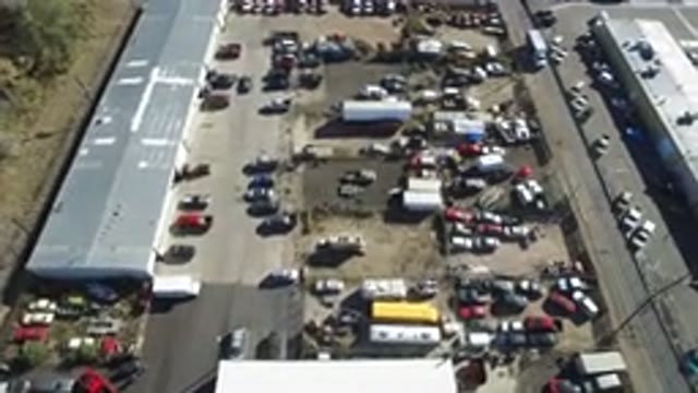 HIDDEN LAKE COLORADO-2016: Aerial Of A Public Parking Lot In The City