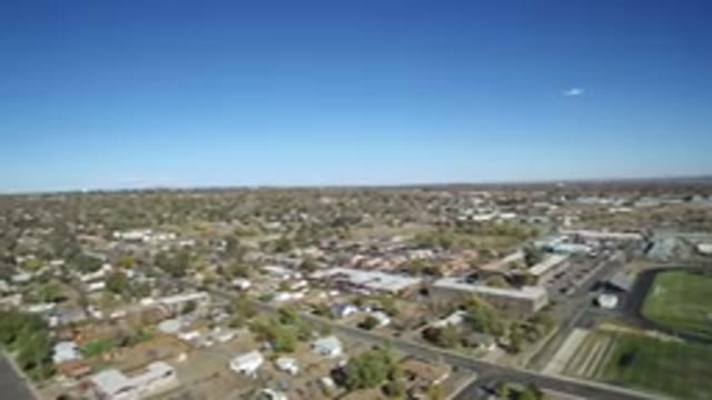 HIDDEN LAKE COLORADO-2016: Aerial Panoramic View Of City On Flat Terrain With