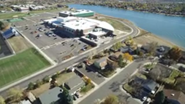 HIDDEN LAKE COLORADO-2016: Aerial View of a Public Commercial Complex Ten Block