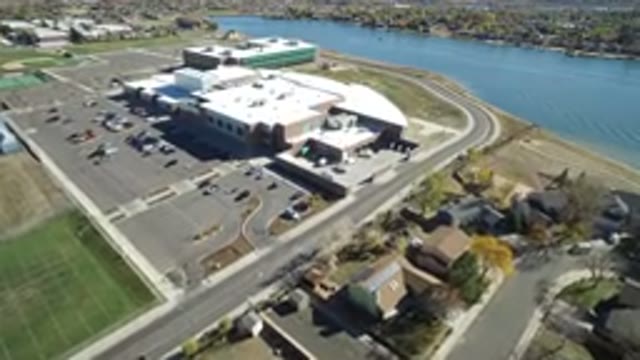 HIDDEN LAKE COLORADO-2016: Aerial View Of A Large Office Or Manufacturing Facility